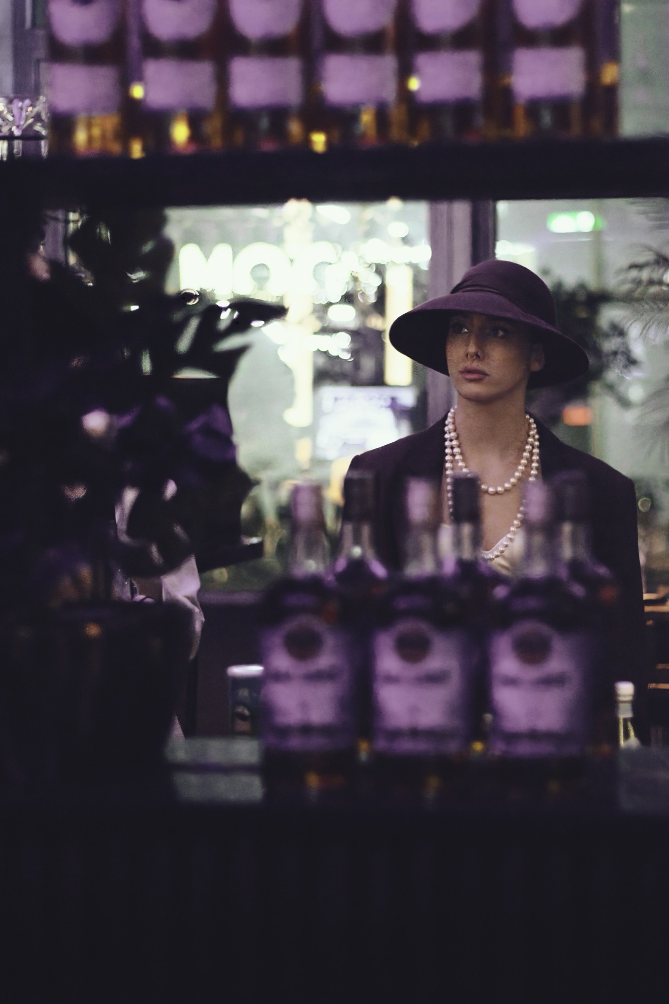 Fashion model in studio